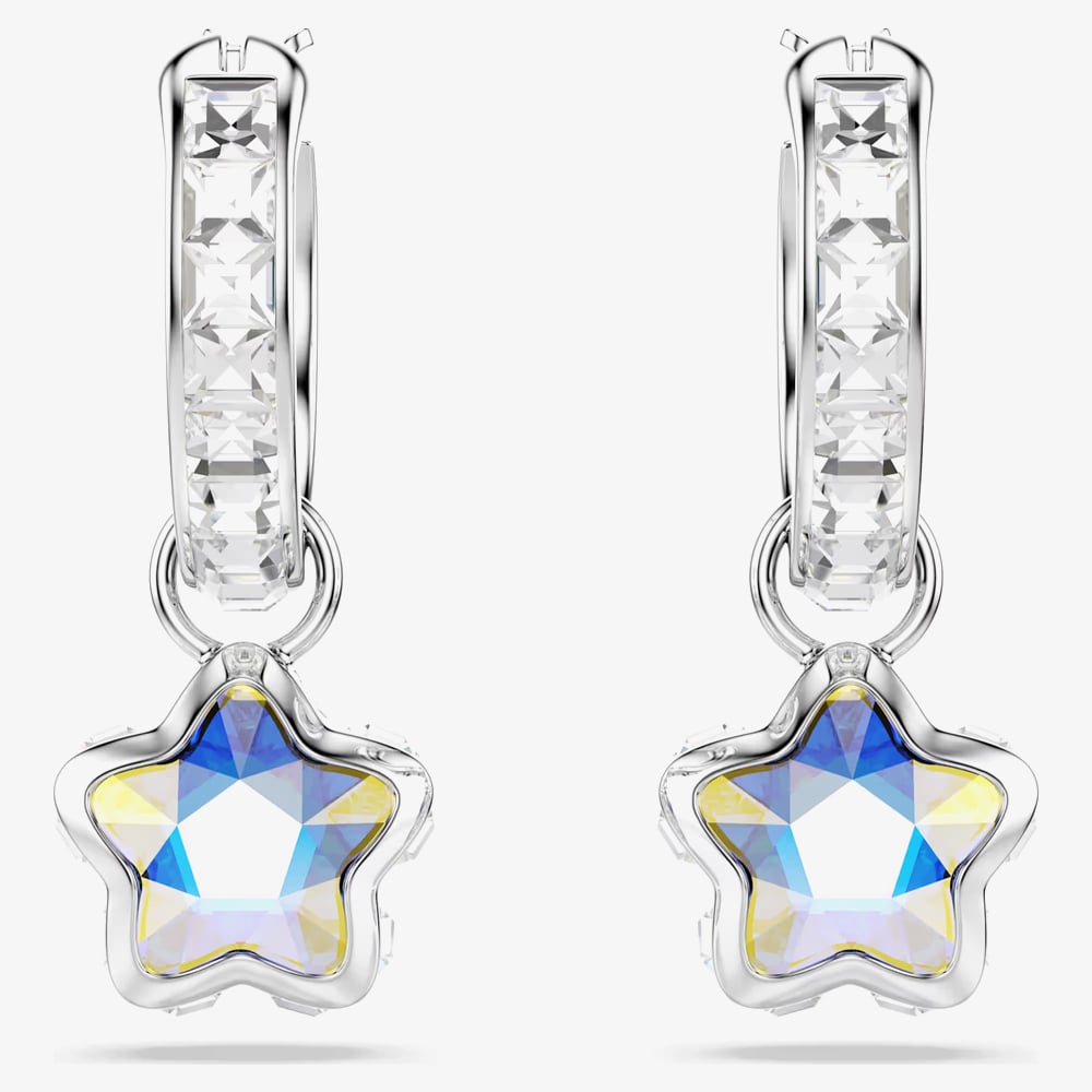 Swarovski Chroma Rhodium Plated Star Drop Earrings 5754172