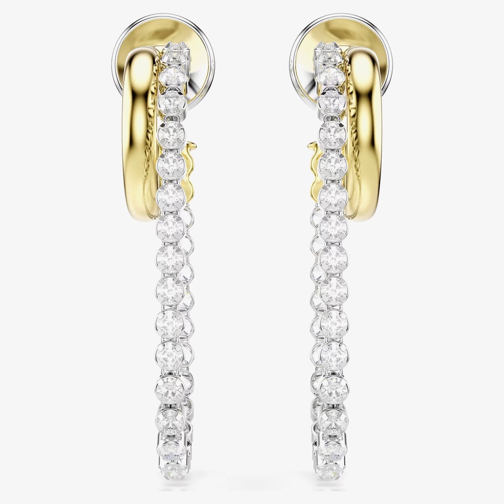 Swarovski Hyperbola Two Tone Hoop Earrings 5749366