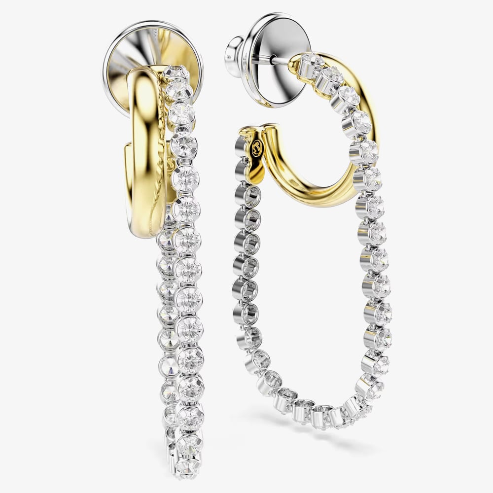 Swarovski Hyperbola Two Tone Hoop Earrings 5749366