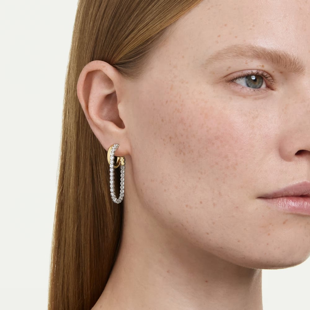 Swarovski Hyperbola Two Tone Hoop Earrings 5749366