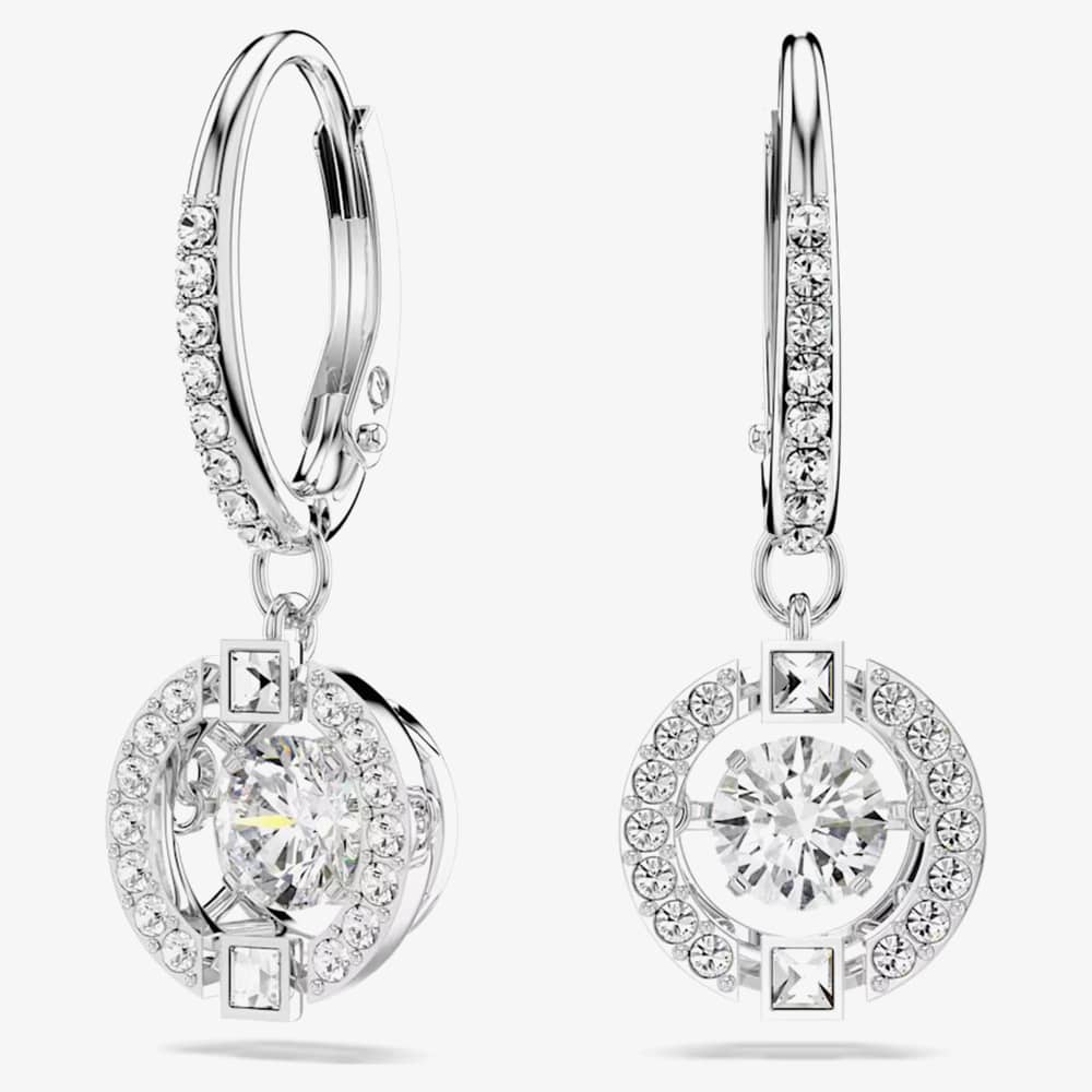 Swarovski Sparkling Dance White Crystal Dropper Earrings 5504652