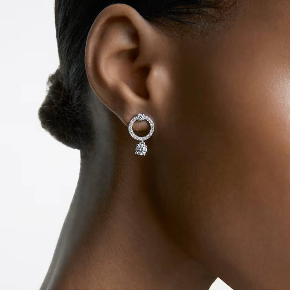 Swarovski Attract White Crystal Circle Earrings 5563278