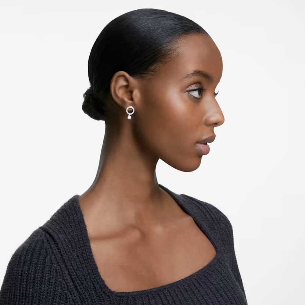 Swarovski Attract White Crystal Circle Earrings 5563278