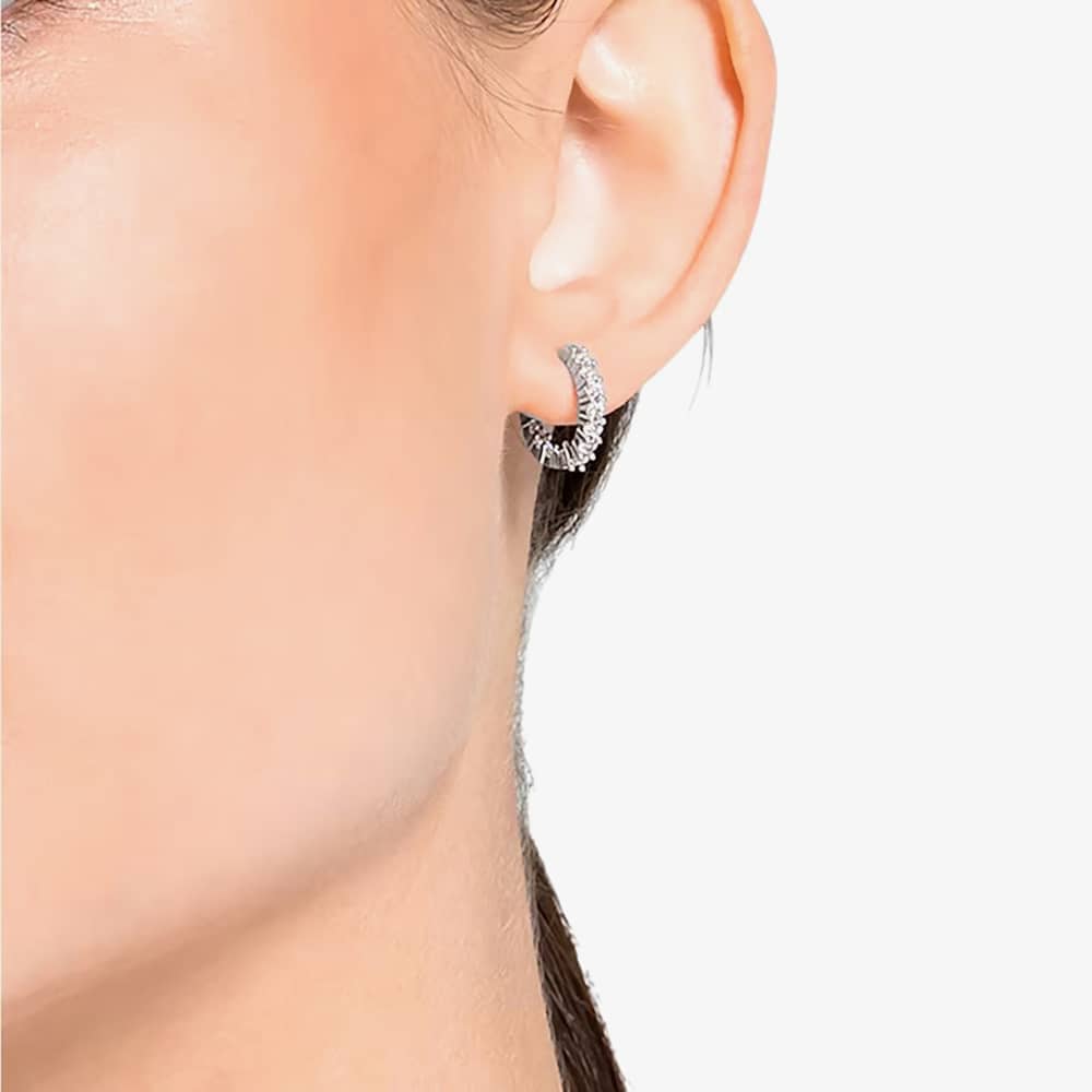 Swarovski Vittore White Crystal Mini Hoop Earrings 5562126