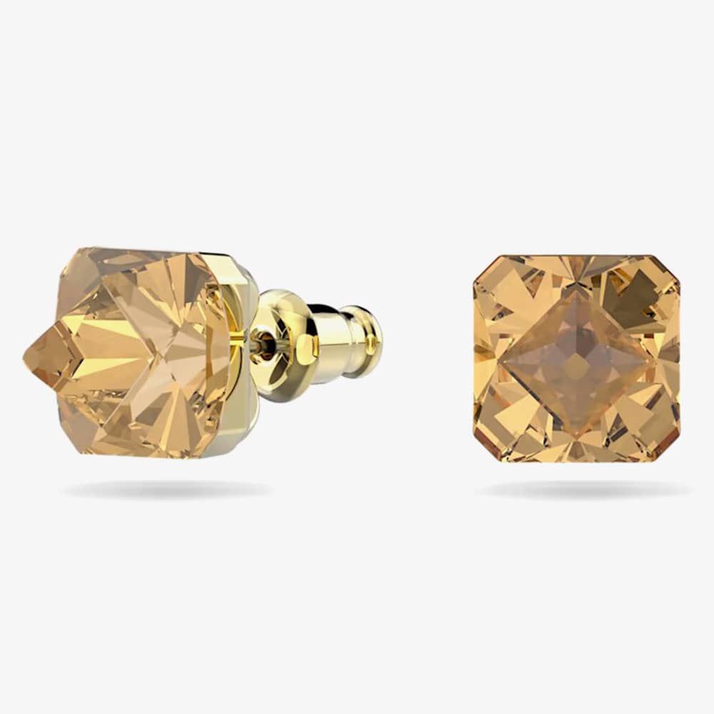 Swarovski Chroma Gold Tone Plated Yellow Crystal Stud Earrings 5613680