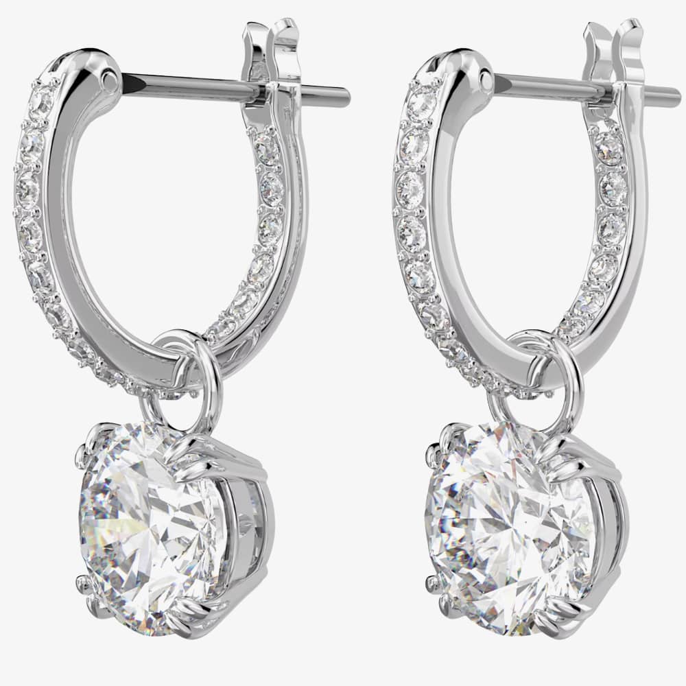 Swarovski Ladies Constella Silver Hoop Dropper Earrings 5636717