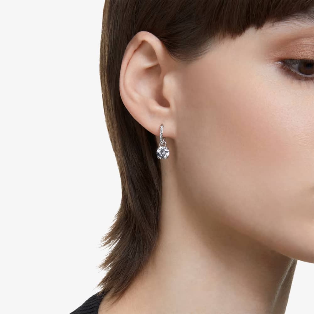 Swarovski Ladies Constella Silver Hoop Dropper Earrings 5636717