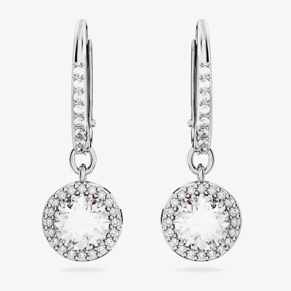Swarovski Ladies Constella Silver Dropper Hoop Earrings 5636270