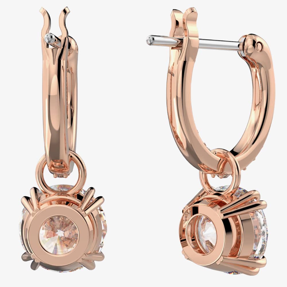 Swarovski Ladies Constella Rose Gold-Plated Hoop Dropper Earrings 5639975