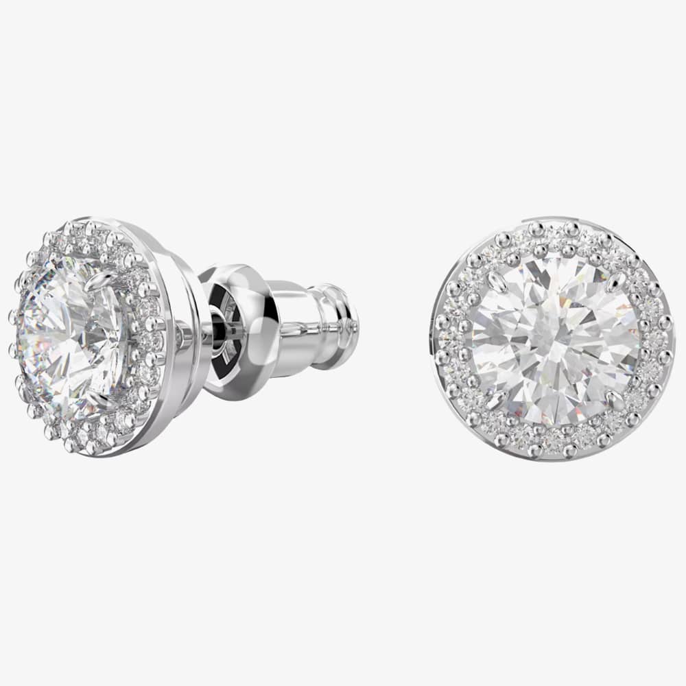Swarovski Constella Silver Halo Stud Earrings 5636269