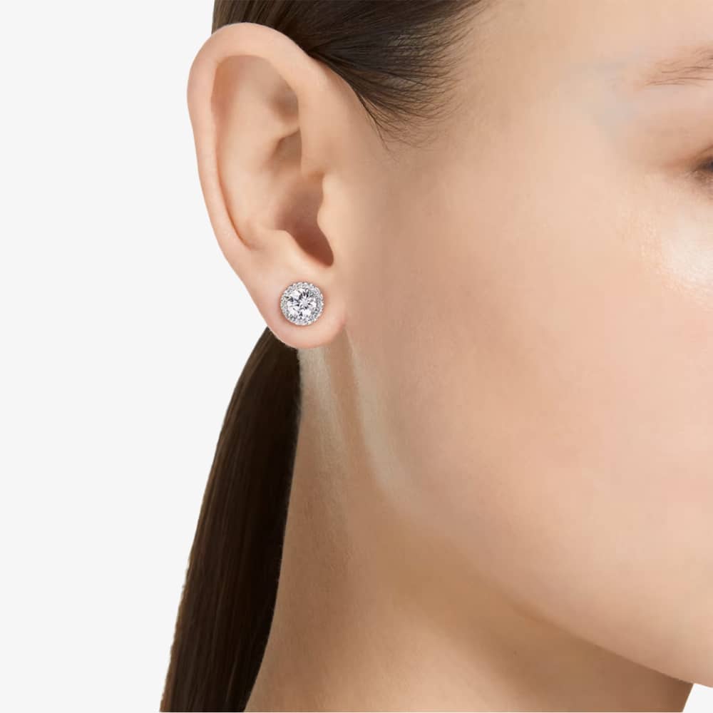 Swarovski Constella Silver Halo Stud Earrings 5636269