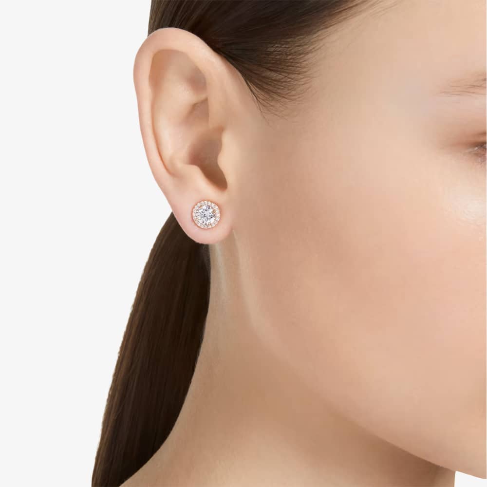 Swarovski Constella Rose Gold-Plated Halo Stud Earrings 5636275