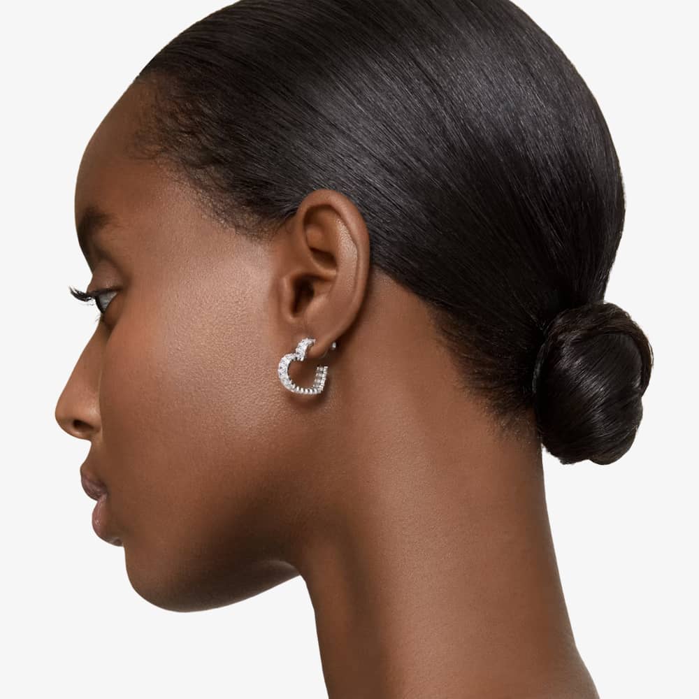 Swarovski Matrix Small Heart Hoop Earrings 5653170