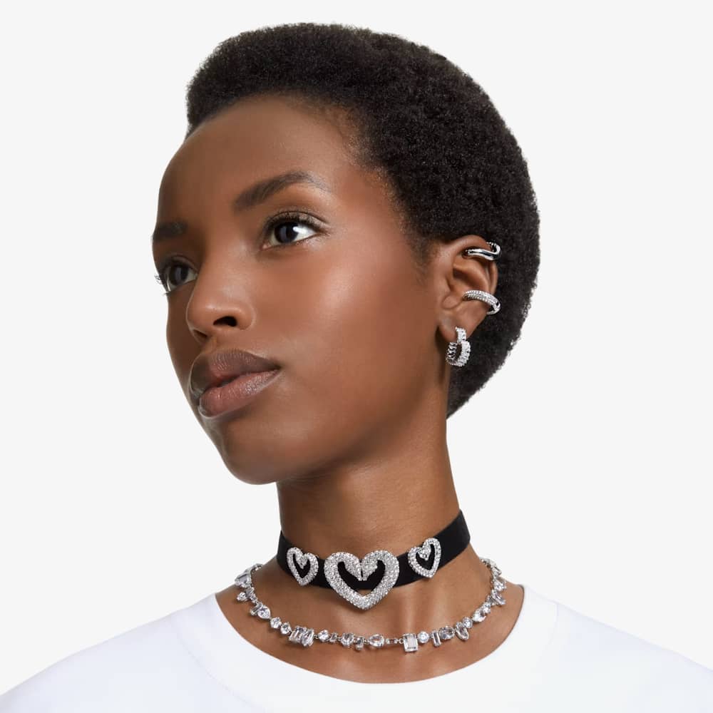 Swarovski Matrix Small Heart Hoop Earrings 5653170