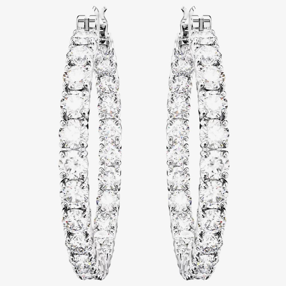 Swarovski Matrix White Cubic Zirconia Hoop Earrings 5647715
