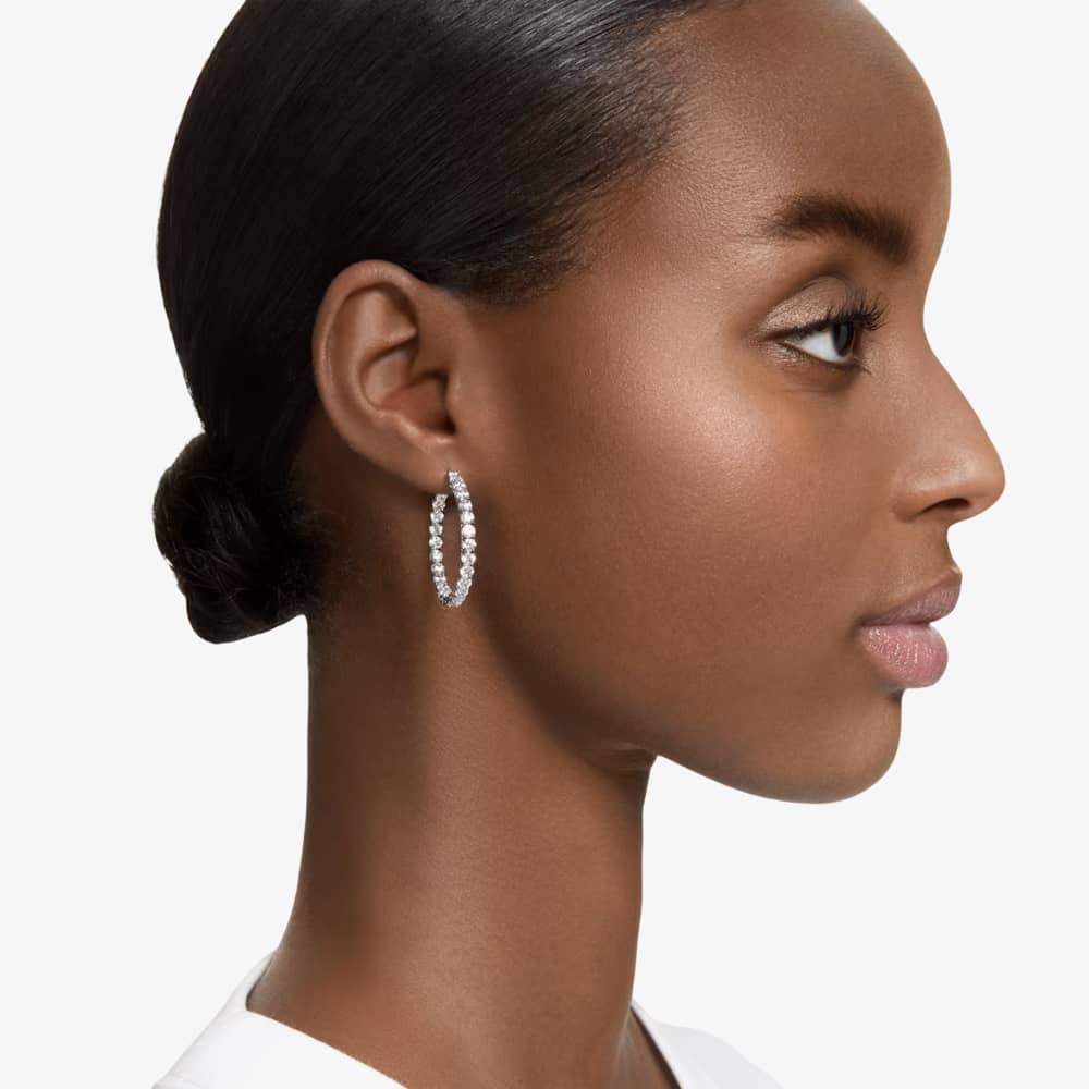 Swarovski Matrix White Cubic Zirconia Hoop Earrings 5647715