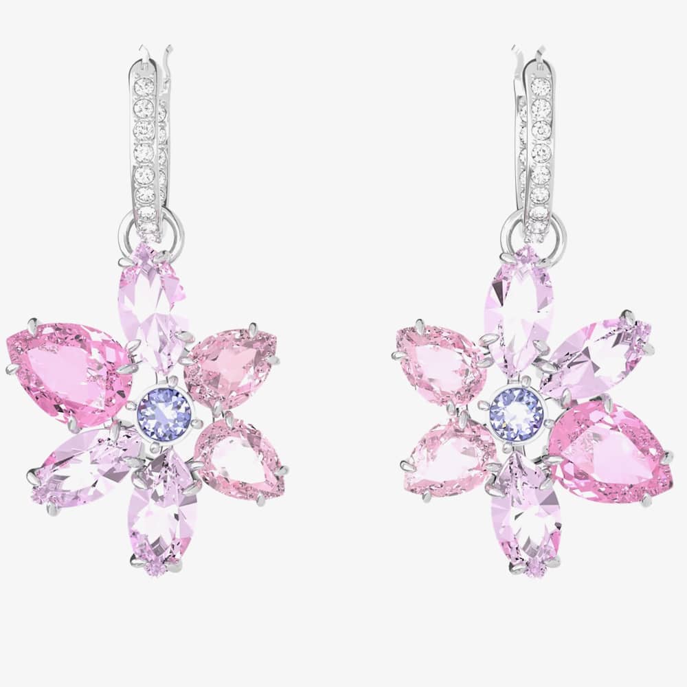 Swarovski Gema Flower Dropper Hoop Earrings 5658397