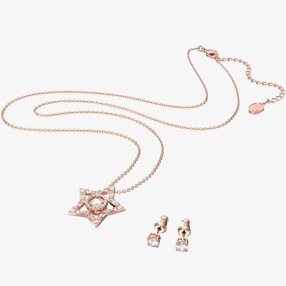 Swarovski Stella Rose Gold Tone Plated Crystal Jewellery Set 5622730