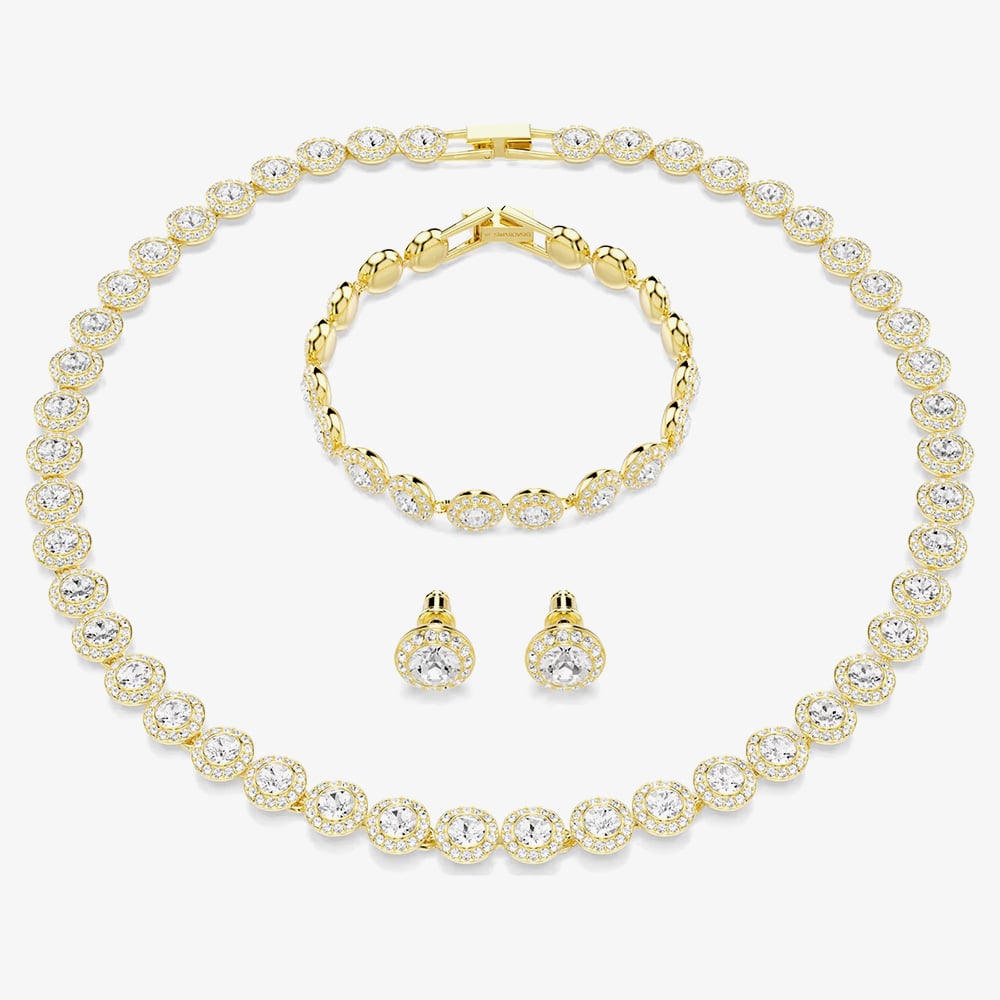 Swarovski Una Angelic Gold Tone Plated White Crystal Jewellery Set 5750619
