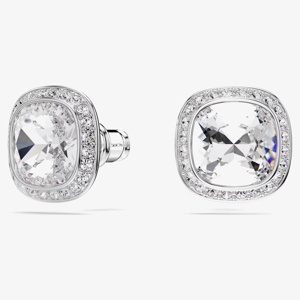 Swarovski Una Angelic Rhodium Plated Cushion Cut Halo Jewellery Set 5754343