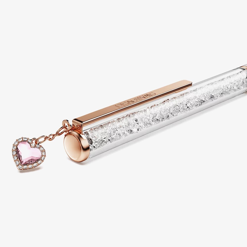 Swarovski Crystalline Rose Gold Tone Plated Pink Heart Pen 5732990