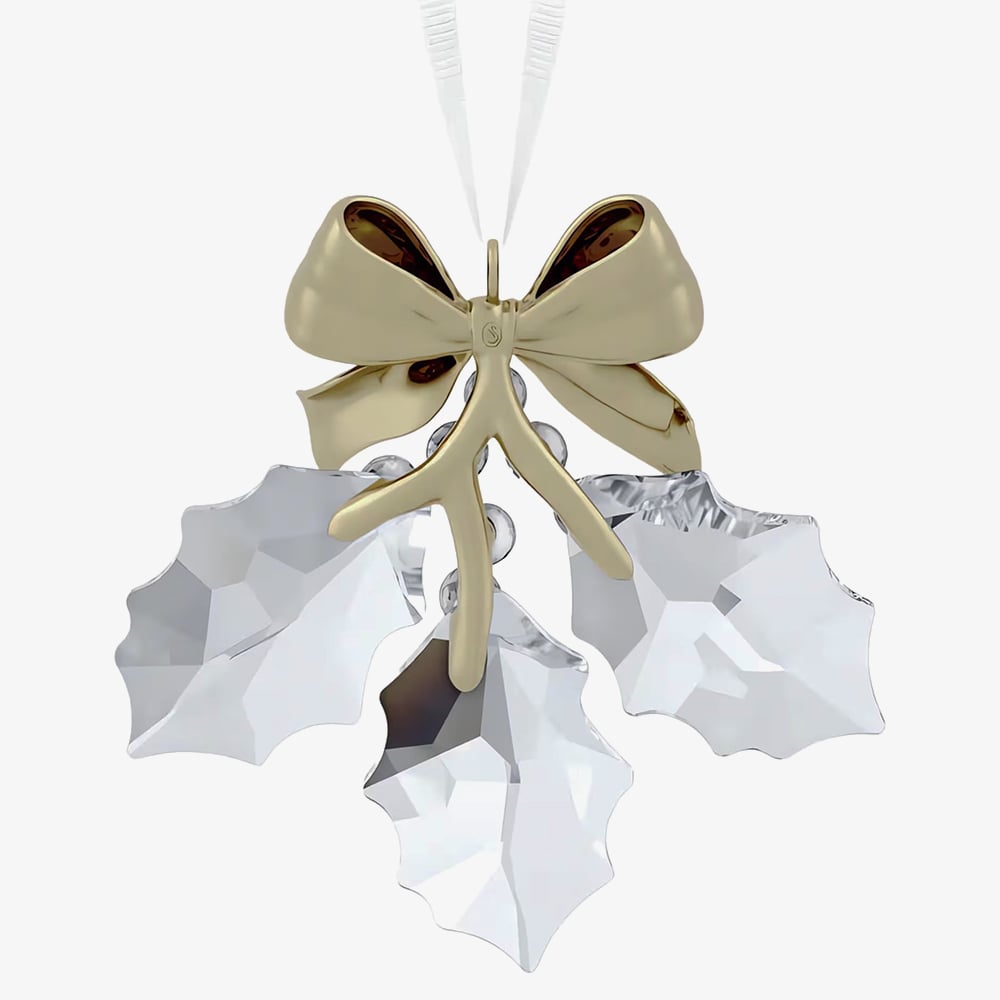 Swarovski Holiday Magic Holly Leaves Bow Ornament 5685701