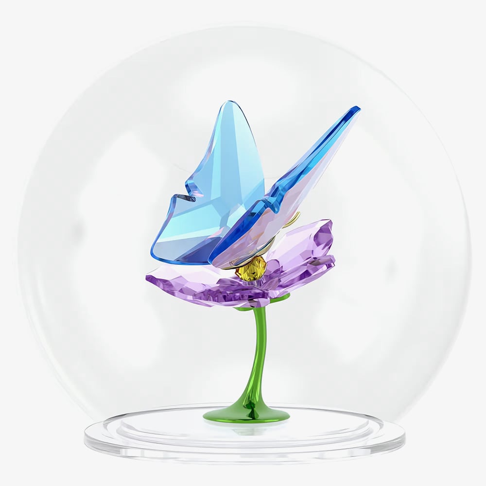 Swarovski Idyllia Glass Ball Butterfly And Flower Figurine 5721543
