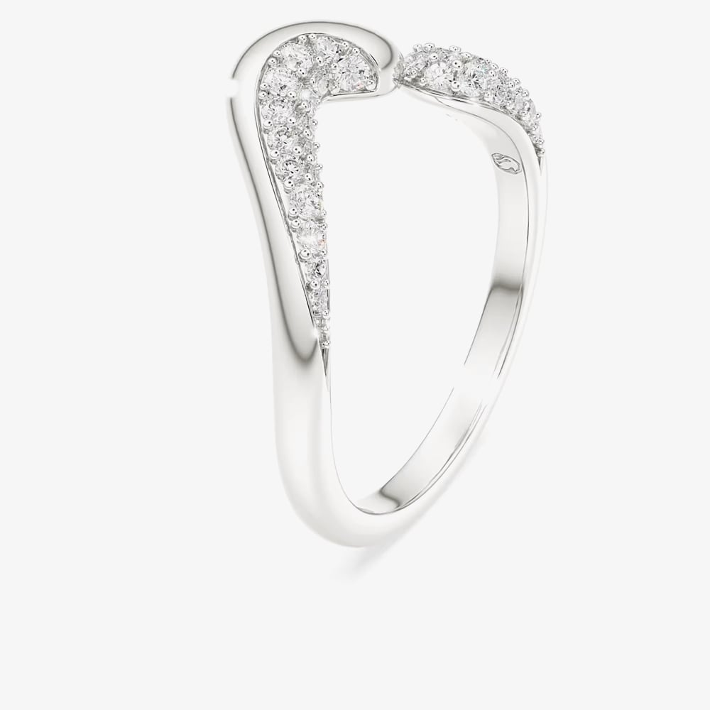Swarovski Classica Sterling Silver Round Cut Open Ring 5742582 55