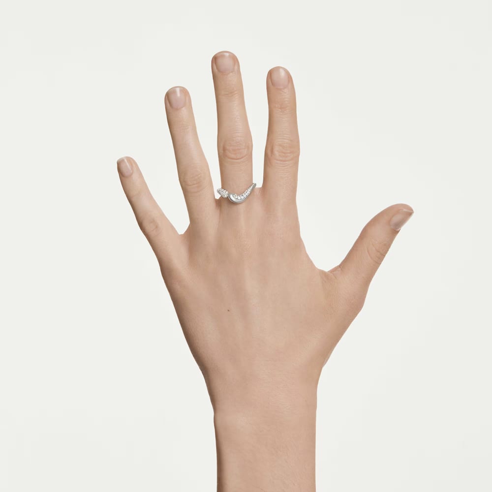 Swarovski Classica Sterling Silver Round Cut Open Ring 5742582 55
