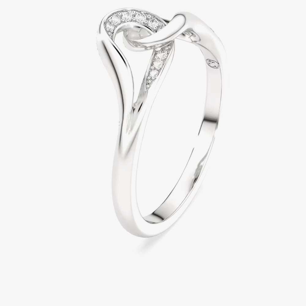 Swarovski Classica Sterling Silver Round Cut Interlocking Ring 5745563 55