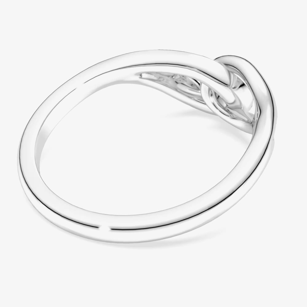 Swarovski Classica Sterling Silver Round Cut Interlocking Ring 5745563 55