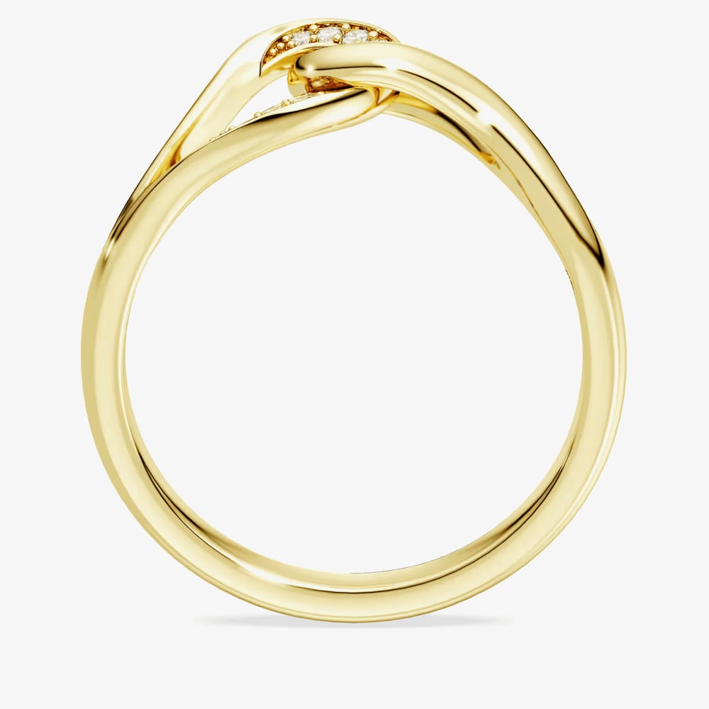 Swarovski Classica 18ct Yellow Gold Plated Round Cut Interlocking Ring 5746012 55