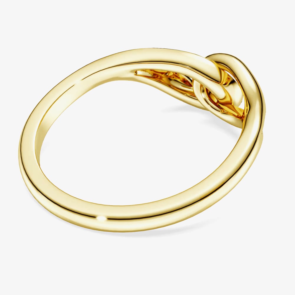 Swarovski Classica 18ct Yellow Gold Plated Round Cut Interlocking Ring 5746012 55