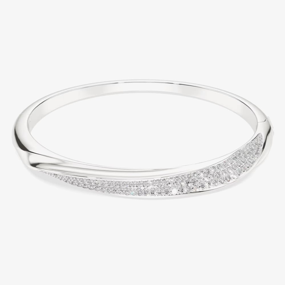 Swarovski Classica Sterling Silver Round Cut Twist Bangle 5764808