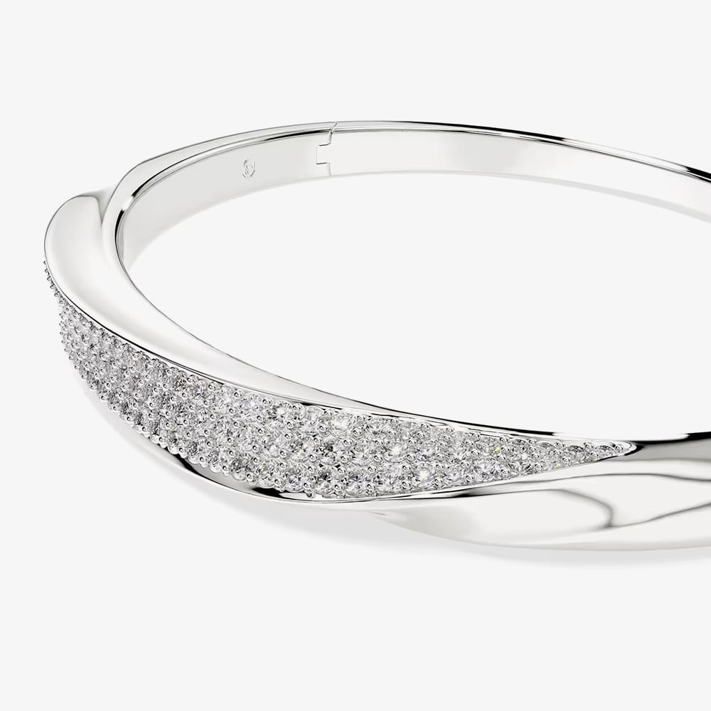 Swarovski Classica Sterling Silver Round Cut Twist Bangle 5764808