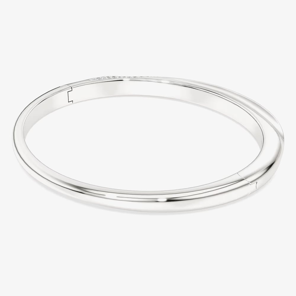 Swarovski Classica Sterling Silver Round Cut Twist Bangle 5764808