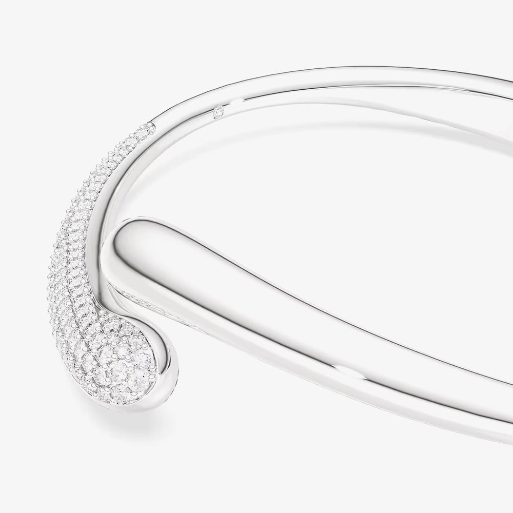 Swarovski Classical Sterling Silver Round Cut Open Bangle 5740348