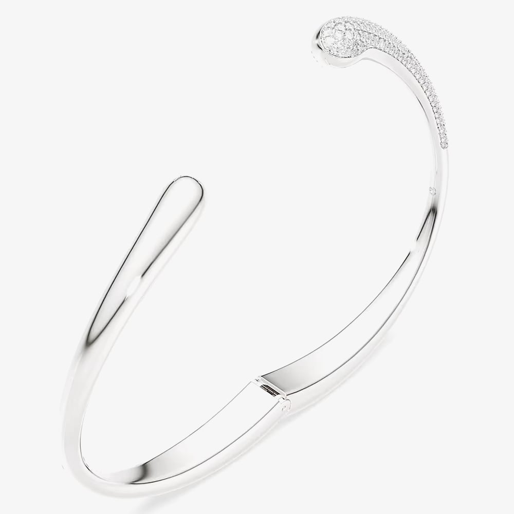 Swarovski Classical Sterling Silver Round Cut Open Bangle 5740348