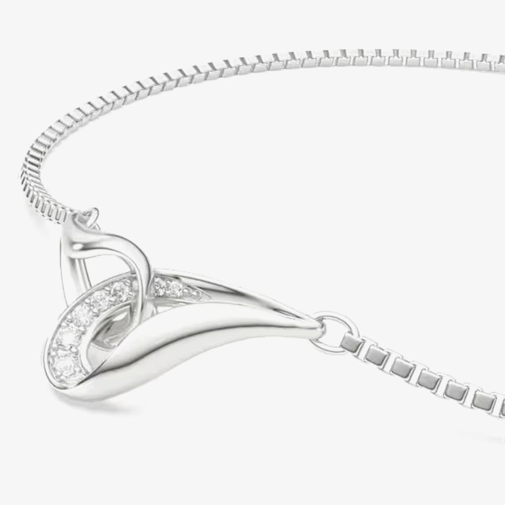 Swarovski Classical Sterling Silver Round Cut Interlocking Bracelet 5745569