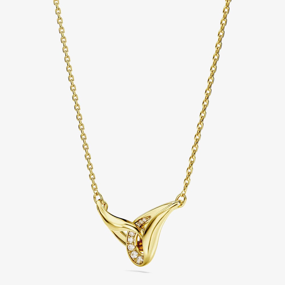 Swarovski Classica 18ct Yellow Gold Plated Round Cut Interlocking Pendant 5745560
