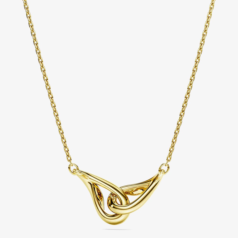 Swarovski Classica 18ct Yellow Gold Plated Round Cut Interlocking Pendant 5745560