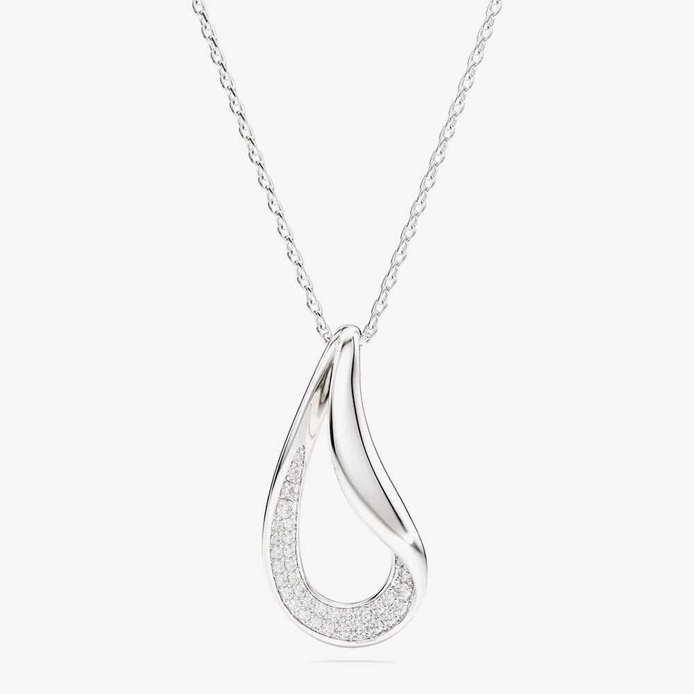 Swarovski Classical Sterling Silver Twisted Teardrop Pendant 5740344