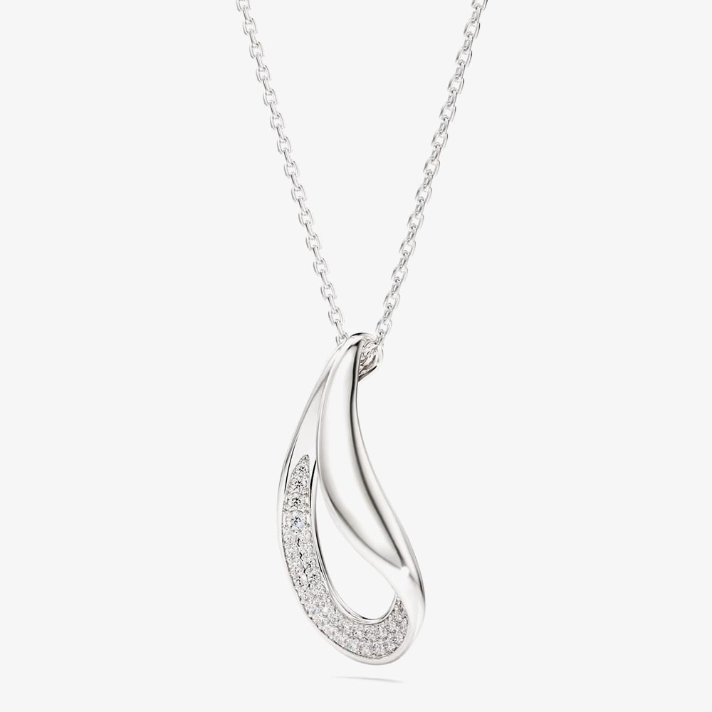 Swarovski Classica Sterling Silver Twisted Teardrop Pendant 5740344