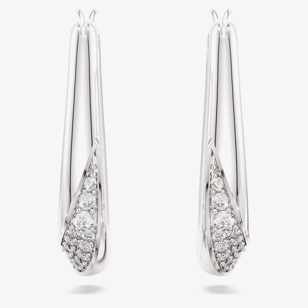 Swarovski Classica Sterling Silver Twisted Teardrop Hoop Earrings 5743474