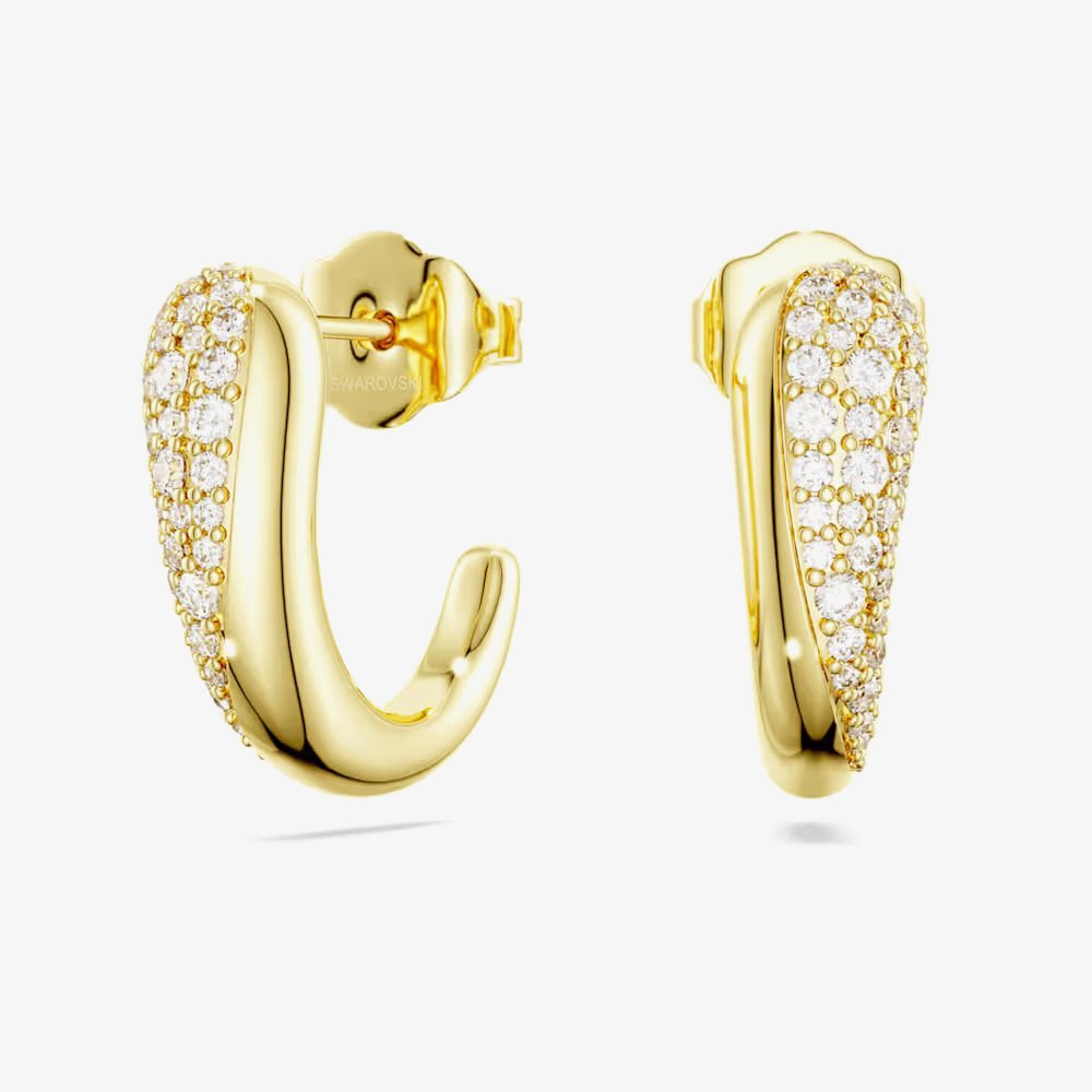 Swarovski Classica 18ct Yellow Gold Round Cut Hoop Earrings 5745020