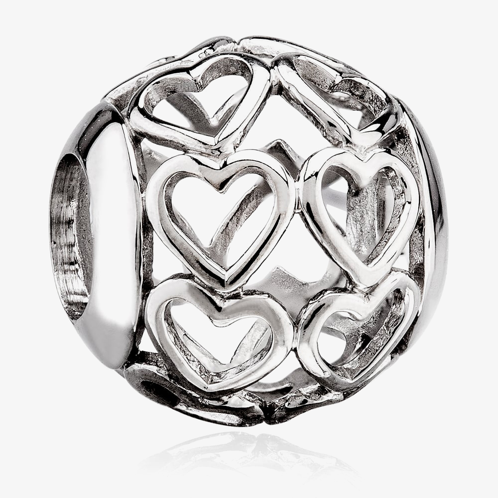Rosa Lea Openwork Heart Rows Charm AM-2THB008004