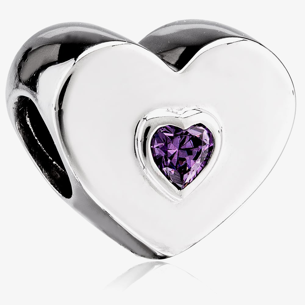 Rosa Lea Purple Heart Charm AM-2THB005704-Purple
