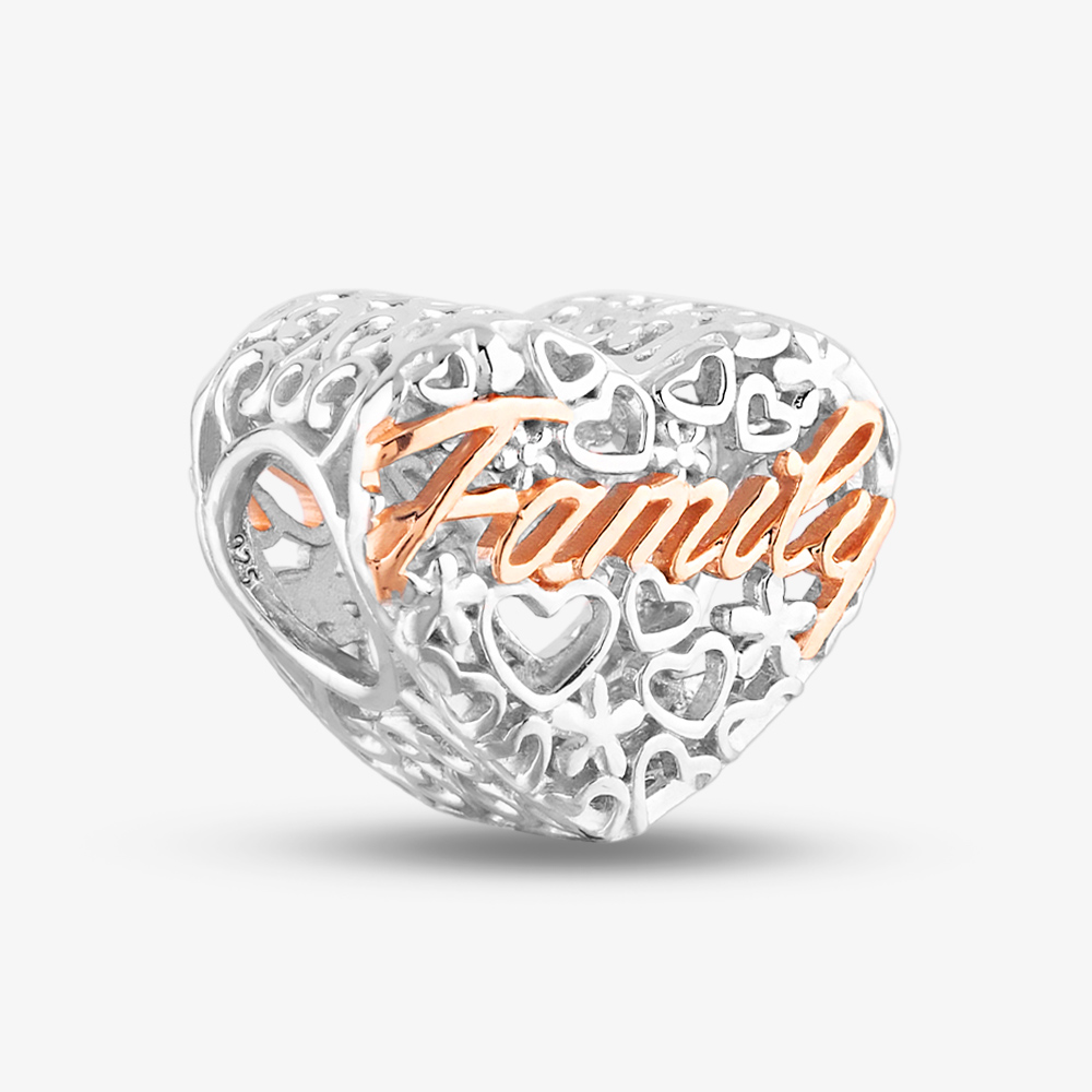 Rosa Lea Openwork Family Heart Charm & Bracelet AM-2THB023507 & AM-2THB013504