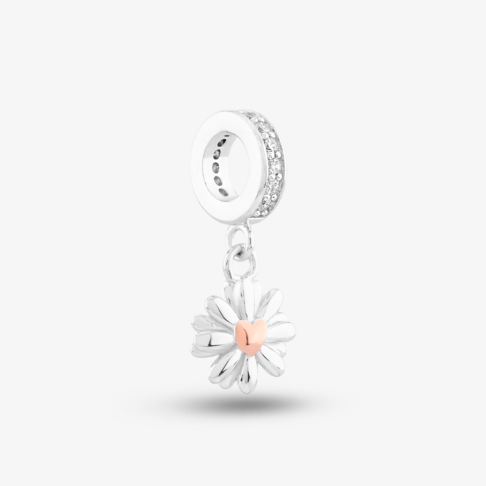 Rosa Lea Daisy Flower Rose Dangle Charm AM-2THB028907