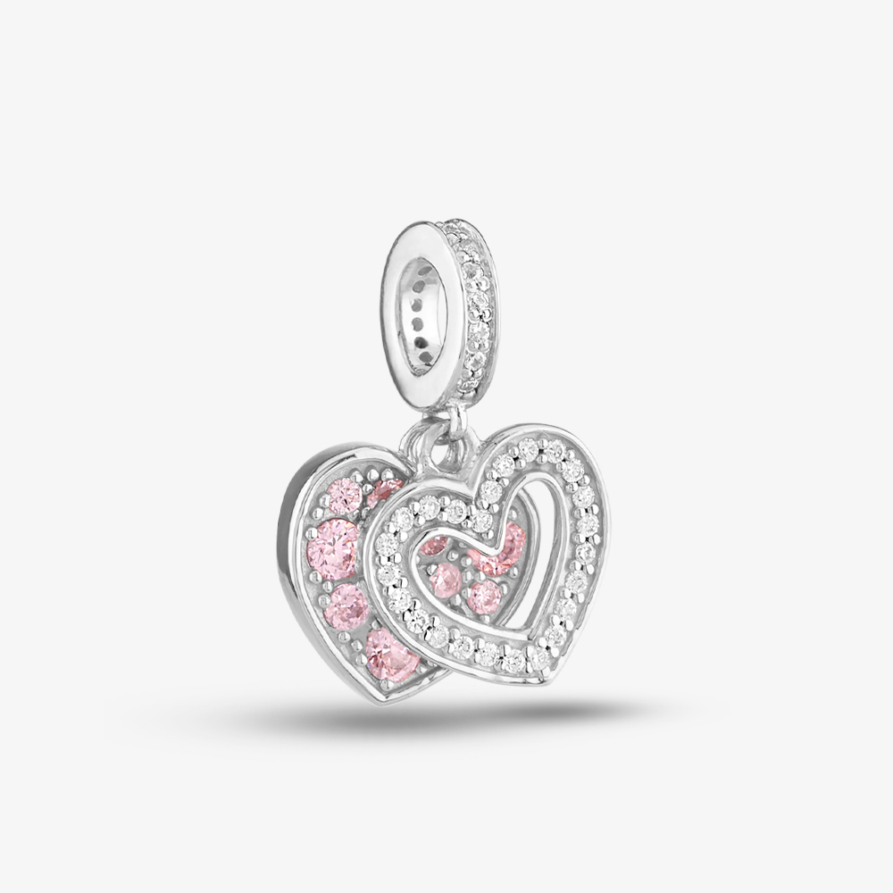 Rosa Lea Double Heart Dangle Charm AM-2THB032004